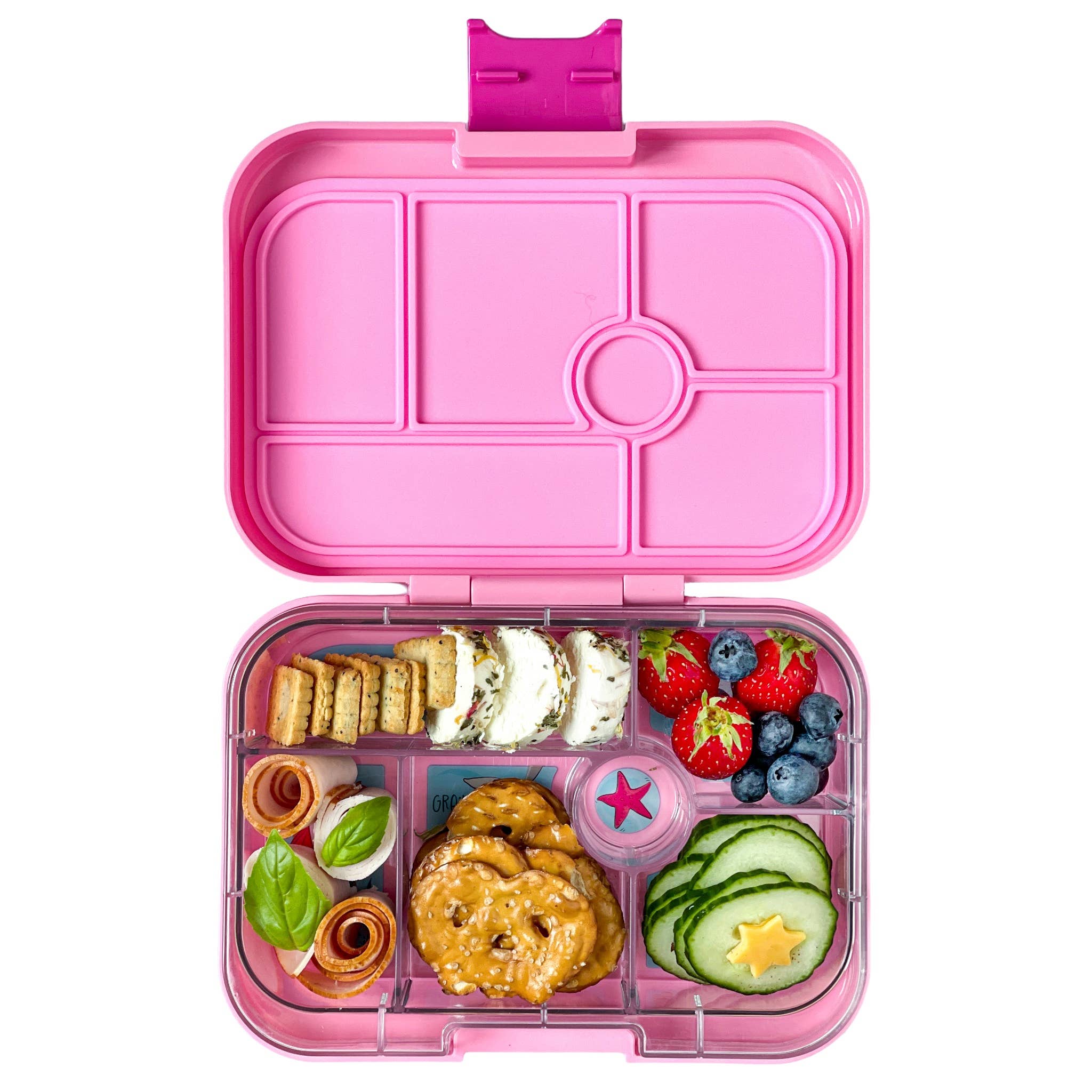 Yumbox Bento-Lunchbox für Kinder - Kraftvoller rosa Einhorn - Original (M) Yumbox