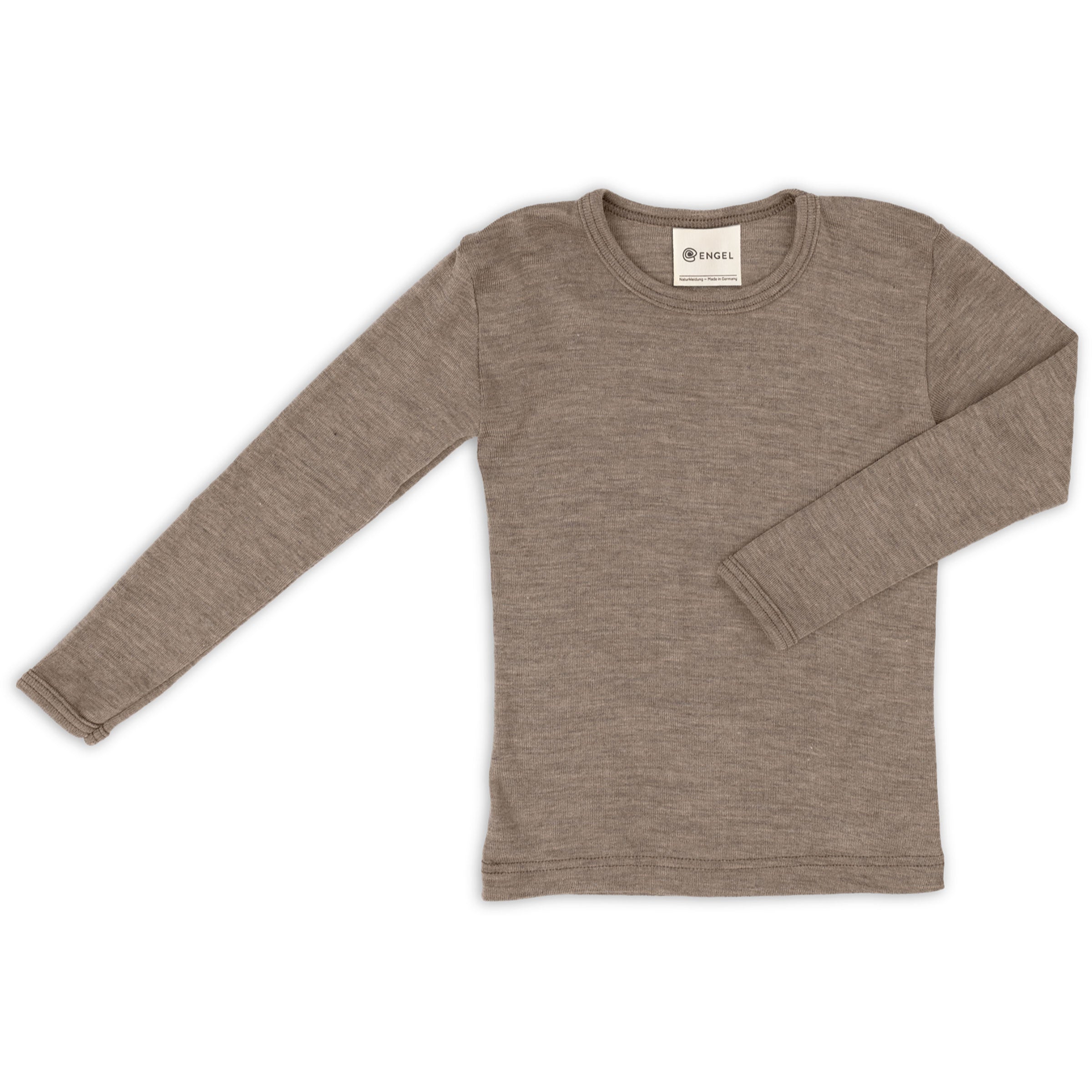 Engel Wolle/Seide Shirt langarm - walnuss Engel