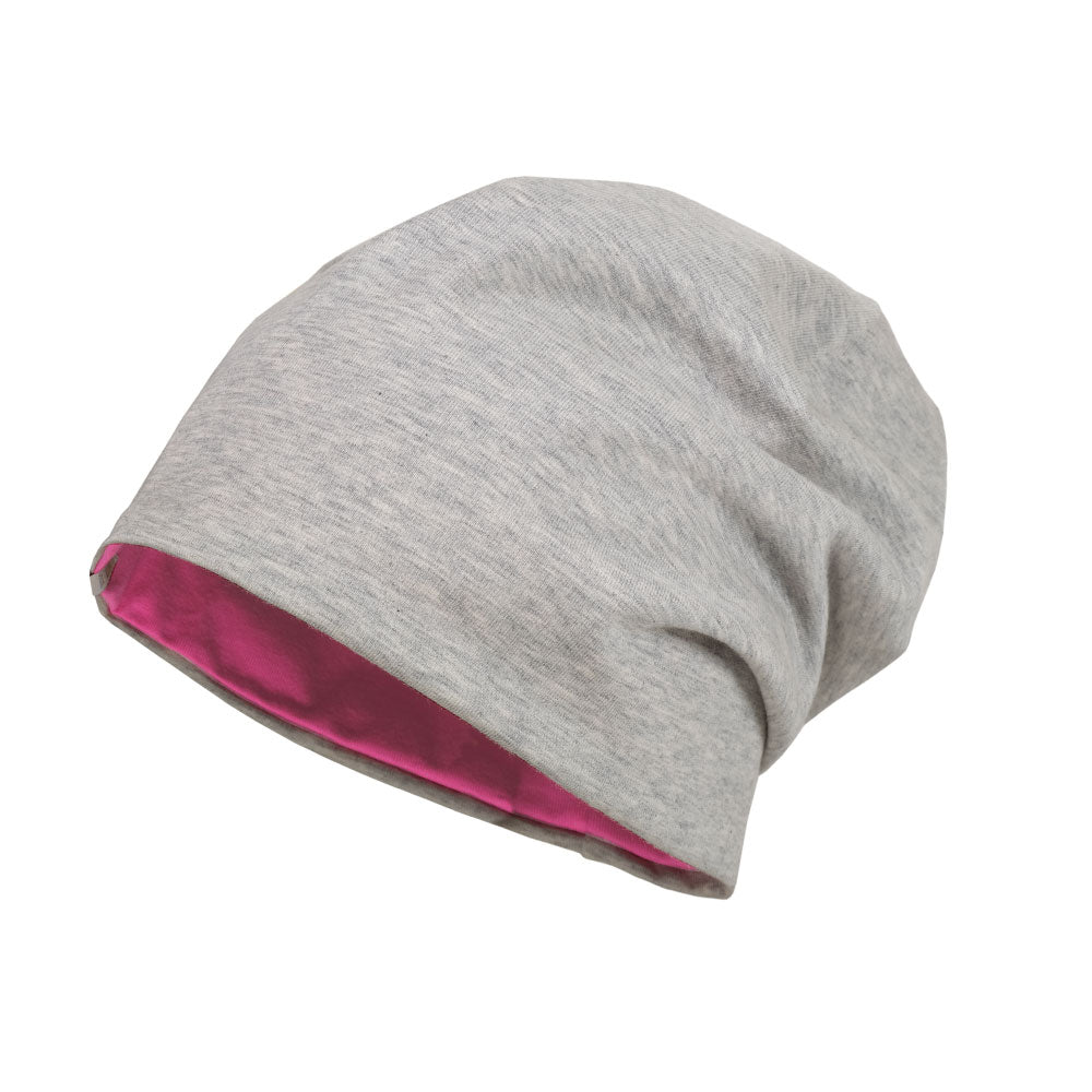 Maximo Wende-Beanie mit UV-Schutz - sun pink/hellgraumeliert - Familienbande - maximo