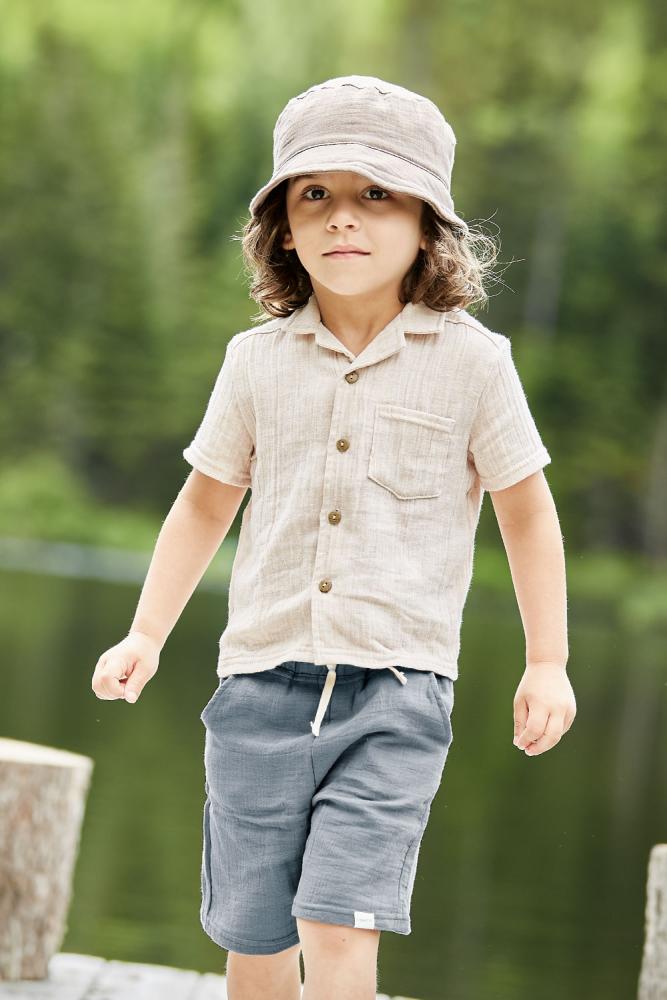 Musselin GOTS MINI-Shorts flint stone maximo