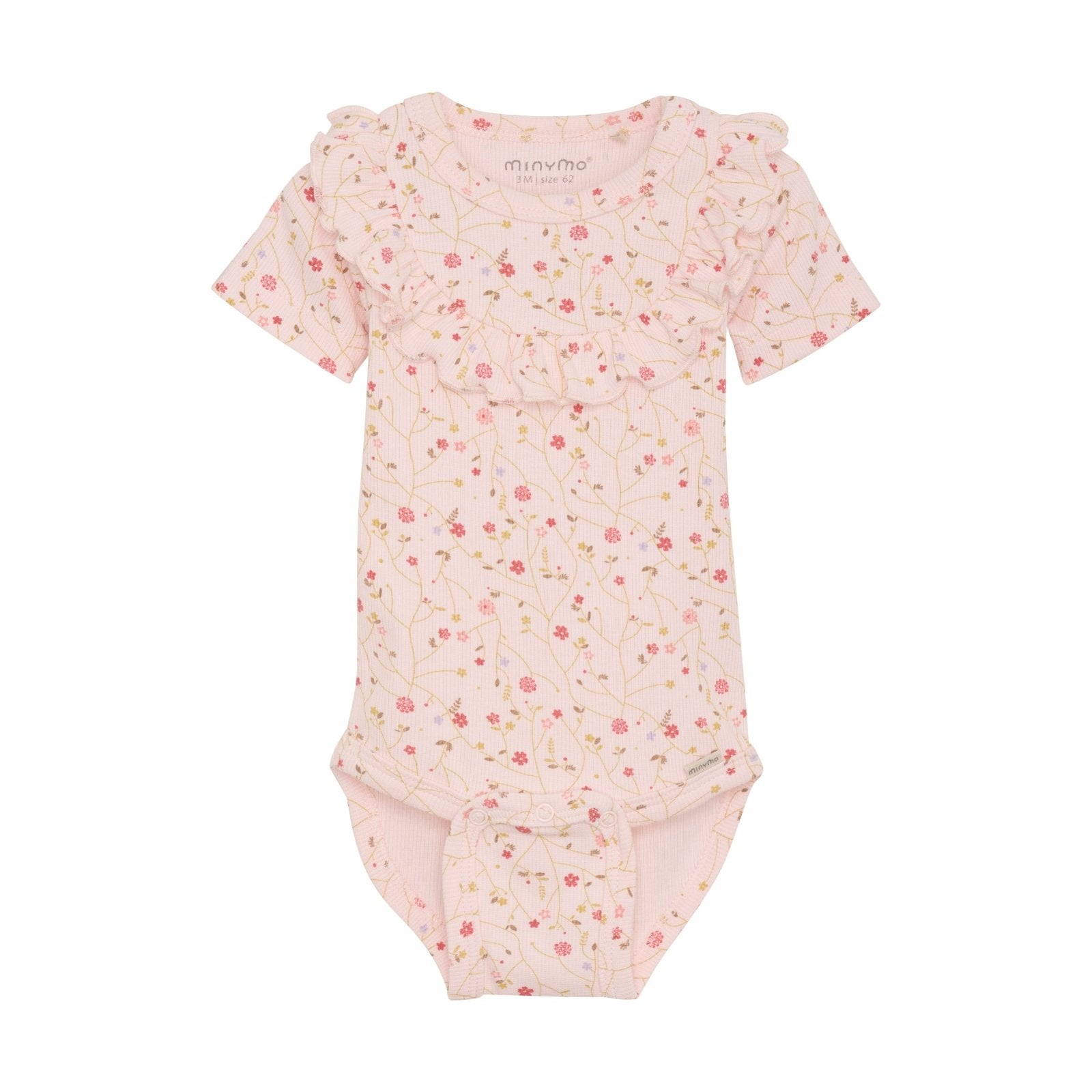 Minymo Bambus Ripp-Body kurzarm - Dogwood Minymo
