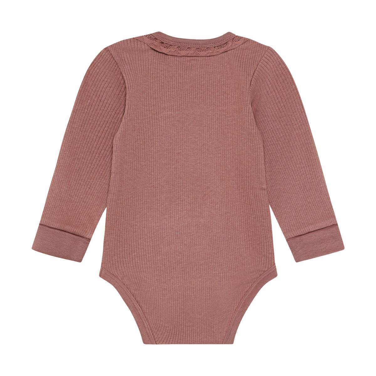 Minymo Tencel kurzarm Body in Rippoptik - Burlwood Minymo