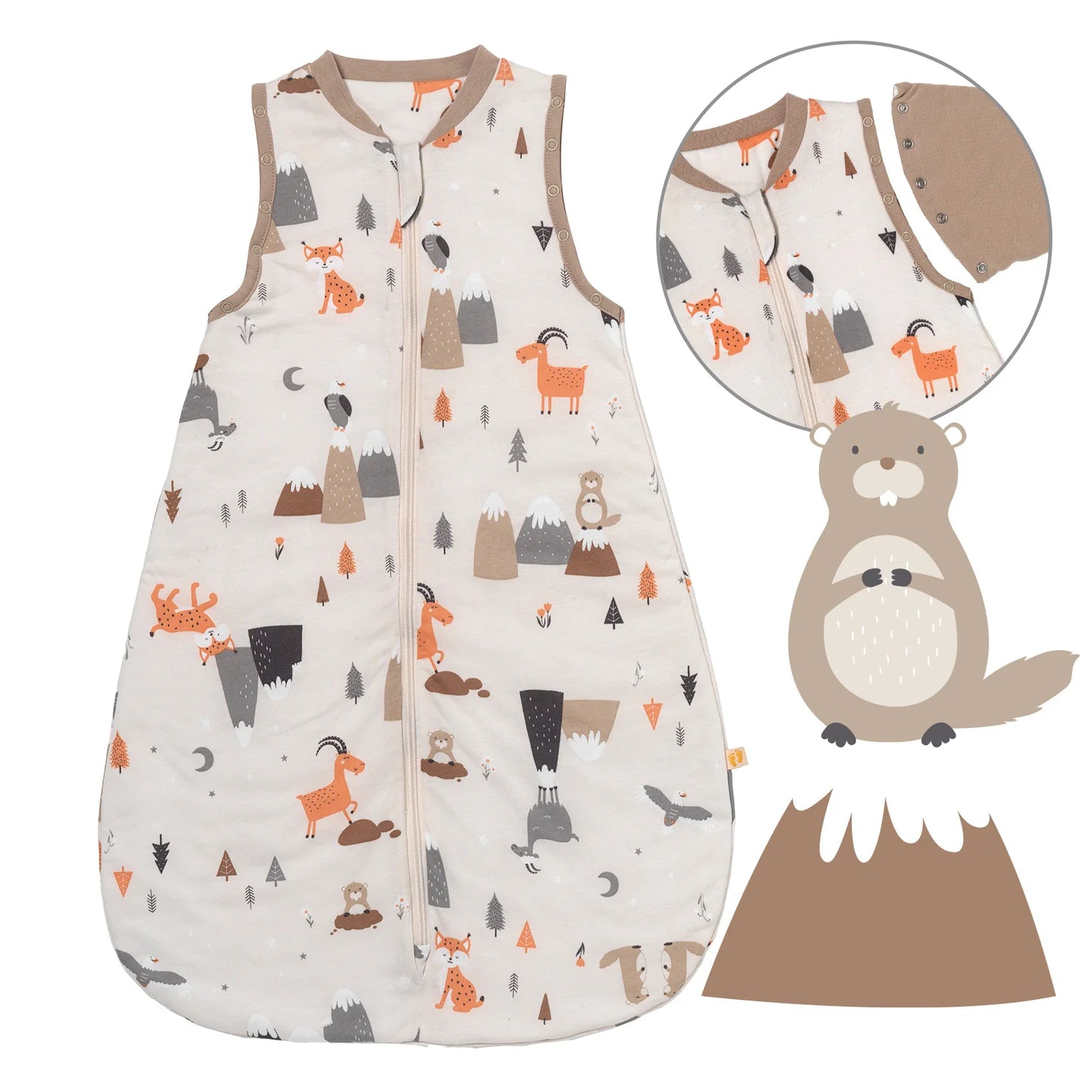 Babyschlafsack 1.0 TOG Bergtiere Slumbersac