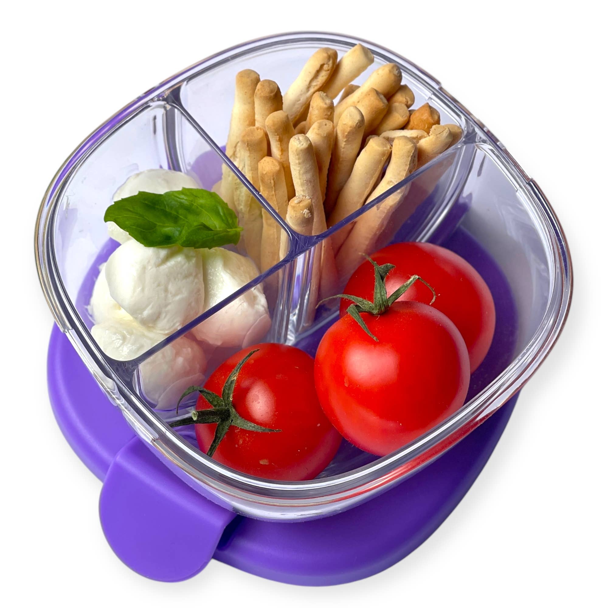 Auslaufsichere Snackschale mit 3 Fächern - Dunstlila Yumbox