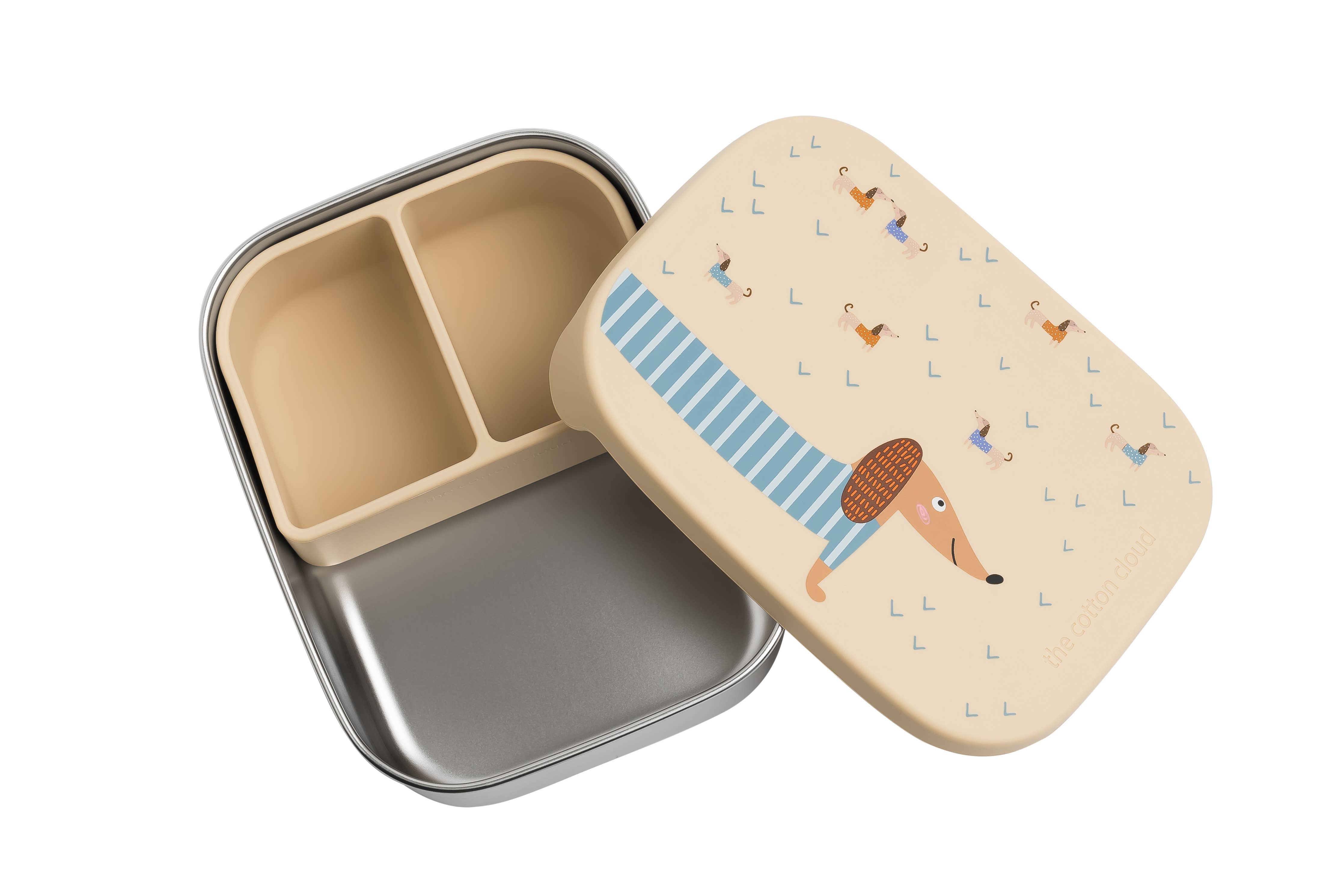 LUNCHBOX AUS EDELSTAHL MIT Fächern FÜR KINDER Teckel the cotton cloud