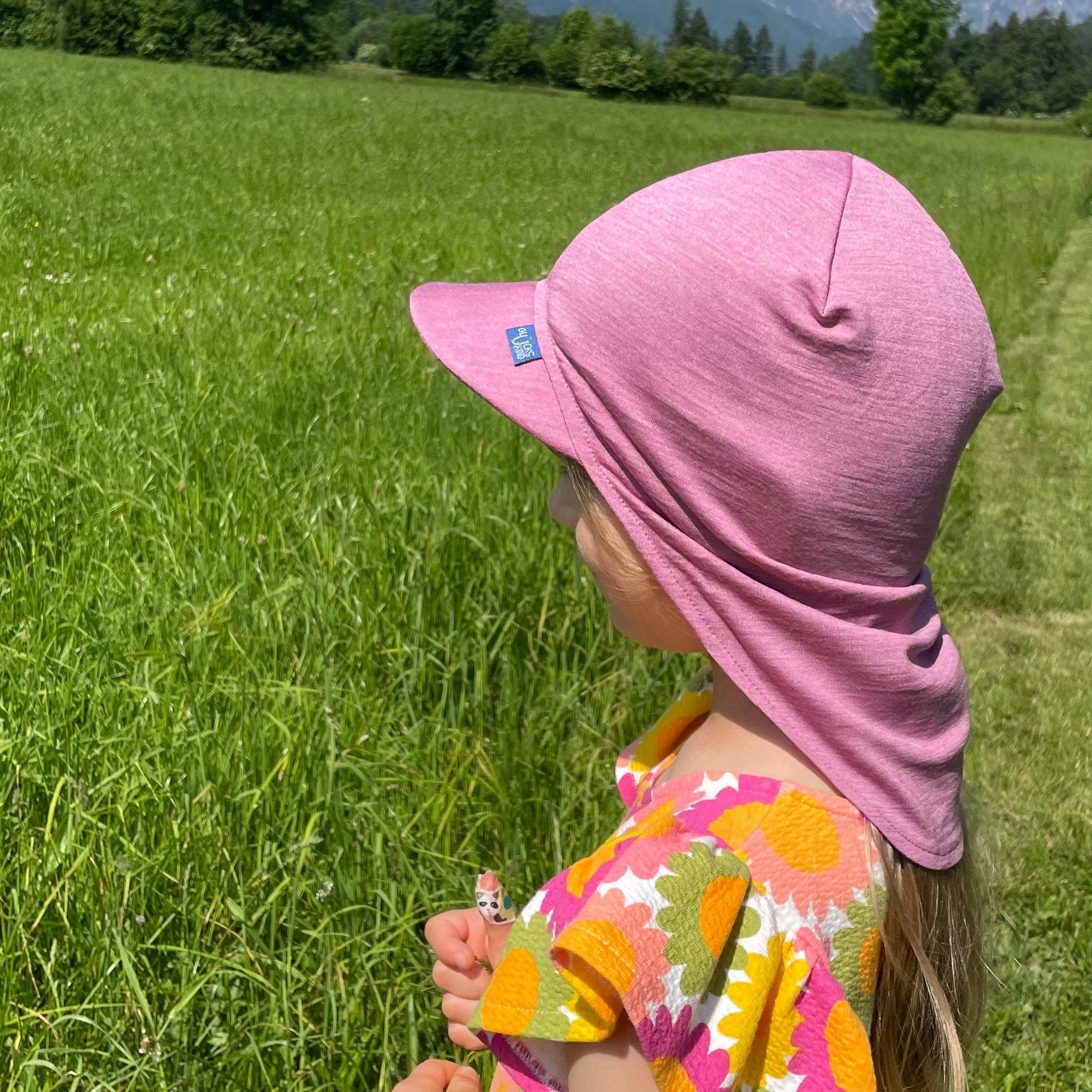 Sommerkappe rosé, Merinowolle & Seide (bio/GOTS): XL (bis 57cm KU) Glückskind