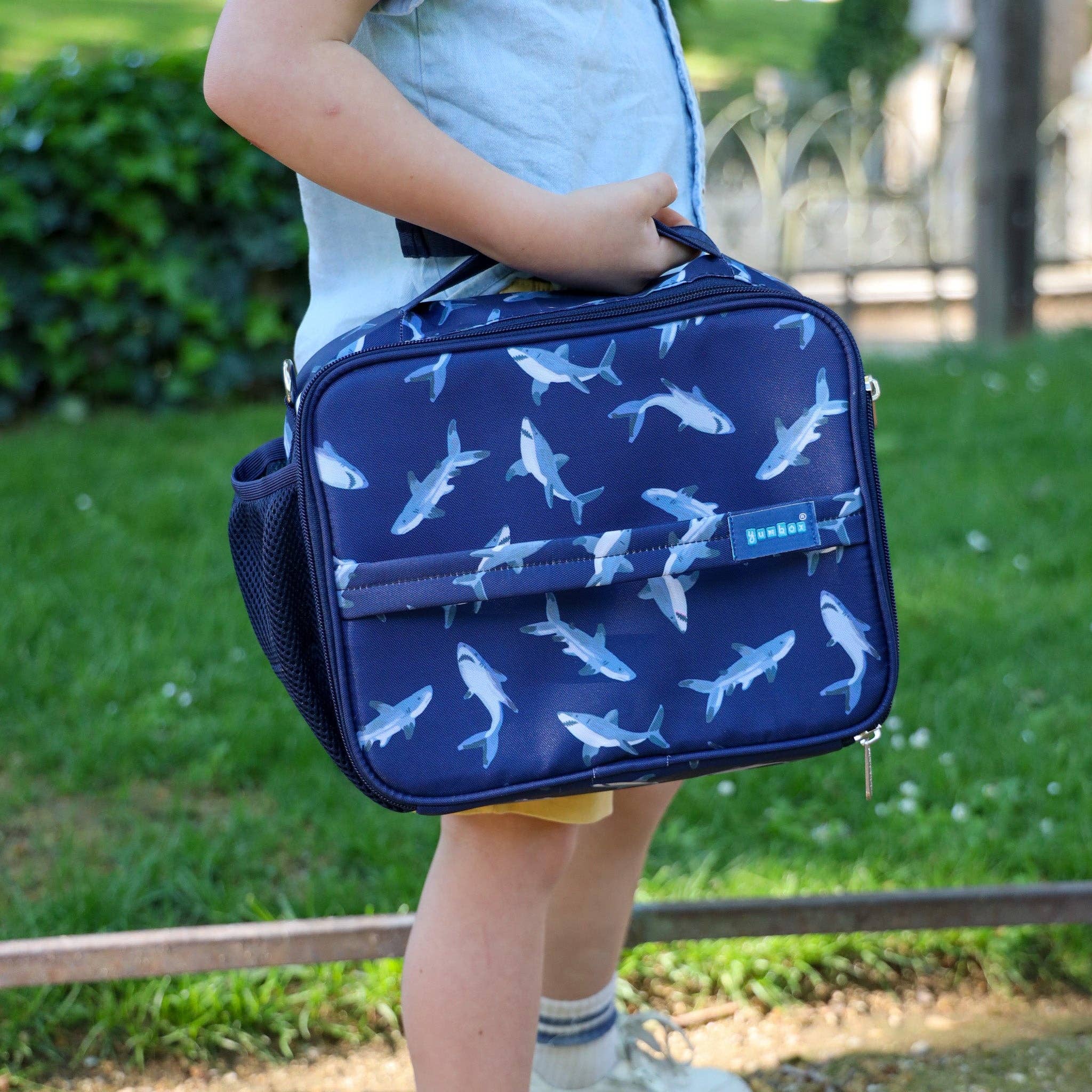 Yumbox Classic Lunch Bag – Isolierte & wasserabweisende Brotdose-Tasche mit 3 Trageoptionen - Hai Yumbox