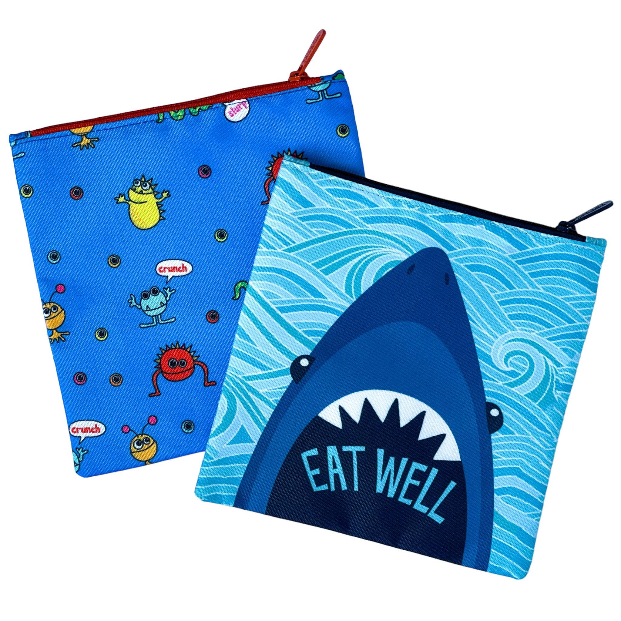 Wiederverwendbarer Sandwichbeutel, 2er-Set, Pacific Shark & Monsters Yumbox