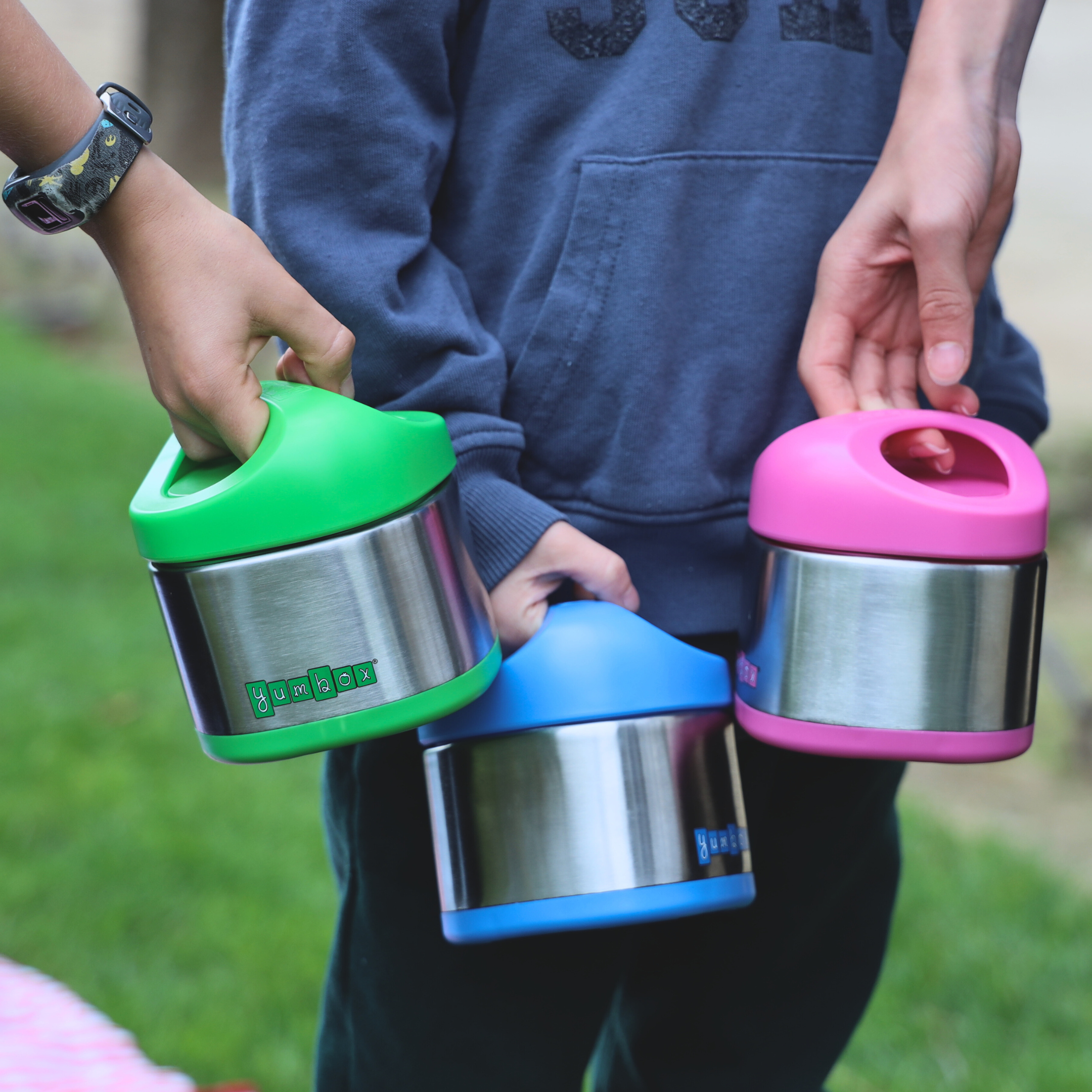 Yumbox Cubi Thermo-Speisebehälter für Kinder - Einfach zu tragen und zu öffnen, 10 oz - Apfelgrün Yumbox