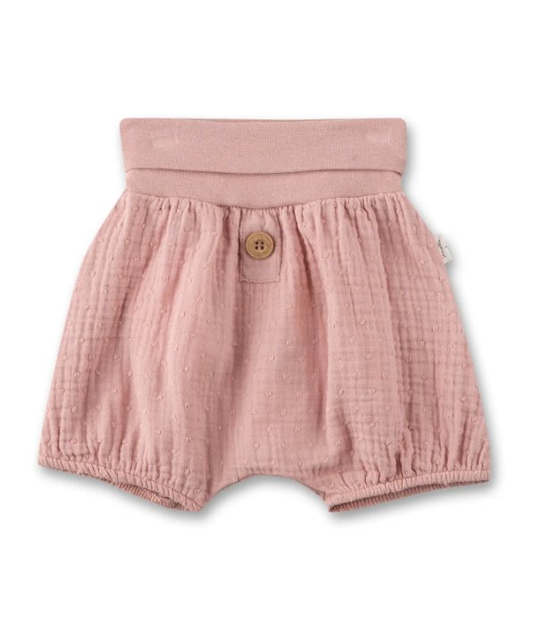 Sanetta Musselin Baby-Shorts - rosa - Familienbande - Sanetta