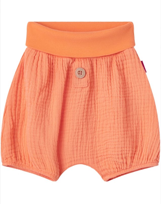 Sanetta Musselin Baby-Shorts - orange - Familienbande - Sanetta