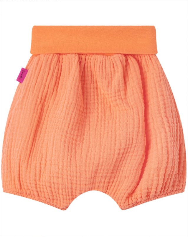 Sanetta Musselin Baby-Shorts - orange - Familienbande - Sanetta