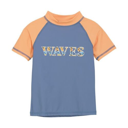 UV Schutz Schwimmshirt - Waves Orange-Graublau Color Kids
