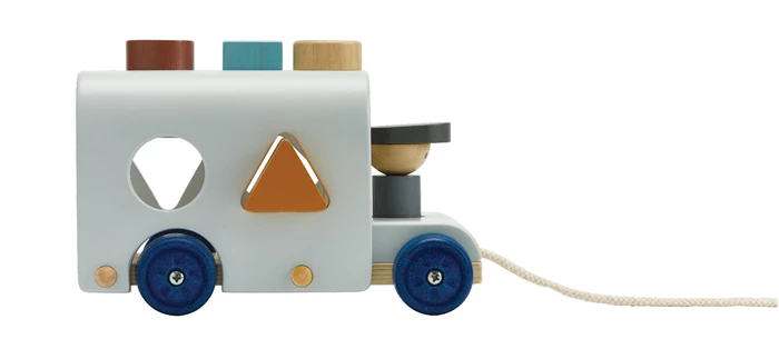 Sortierbus grau Plan Toys