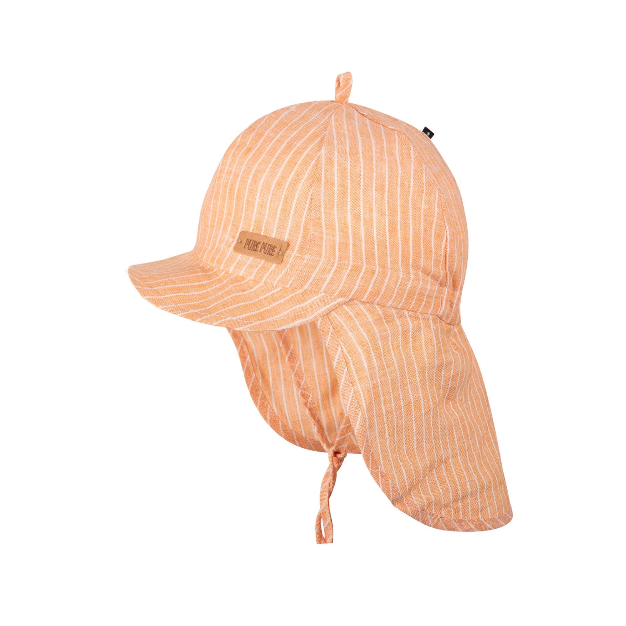 PurePure Leinen Cap mit Mini Nackenschutz - mandarine purepure