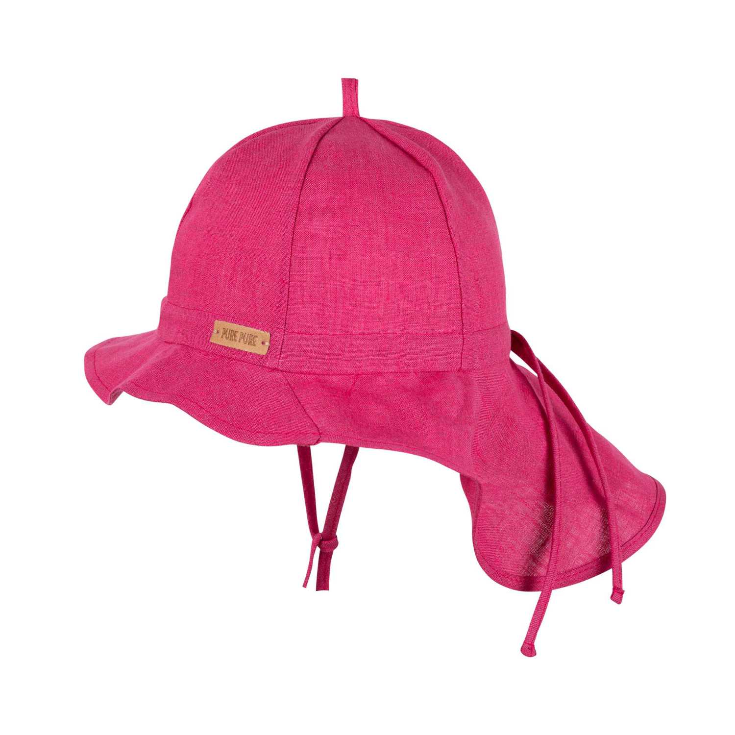 PurePure Mütze Nackenschutz Leinen - pink purepure