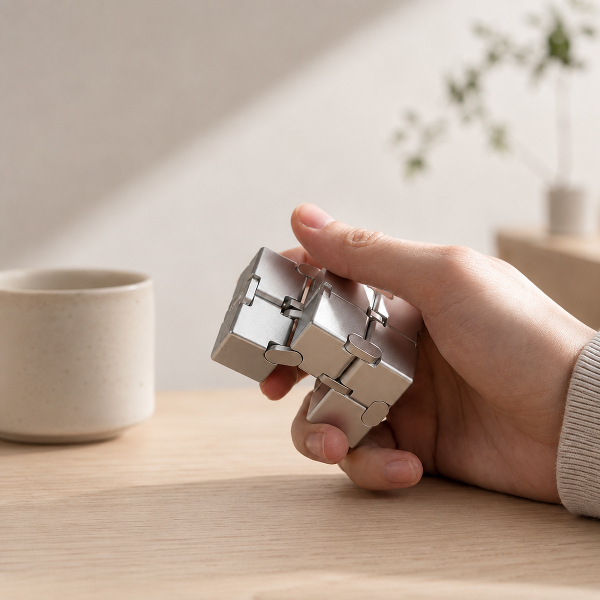 Infinity Cube – Premium-Aluminium sensorisches Fidget-Spielzeug: Schwarz Ana Wiz