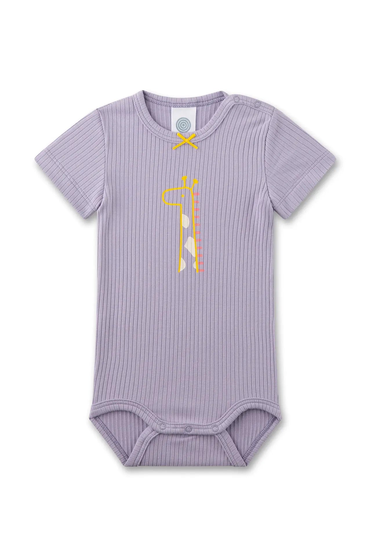 Sanetta Baby-Body kurzarm lila Giraffe Sanetta
