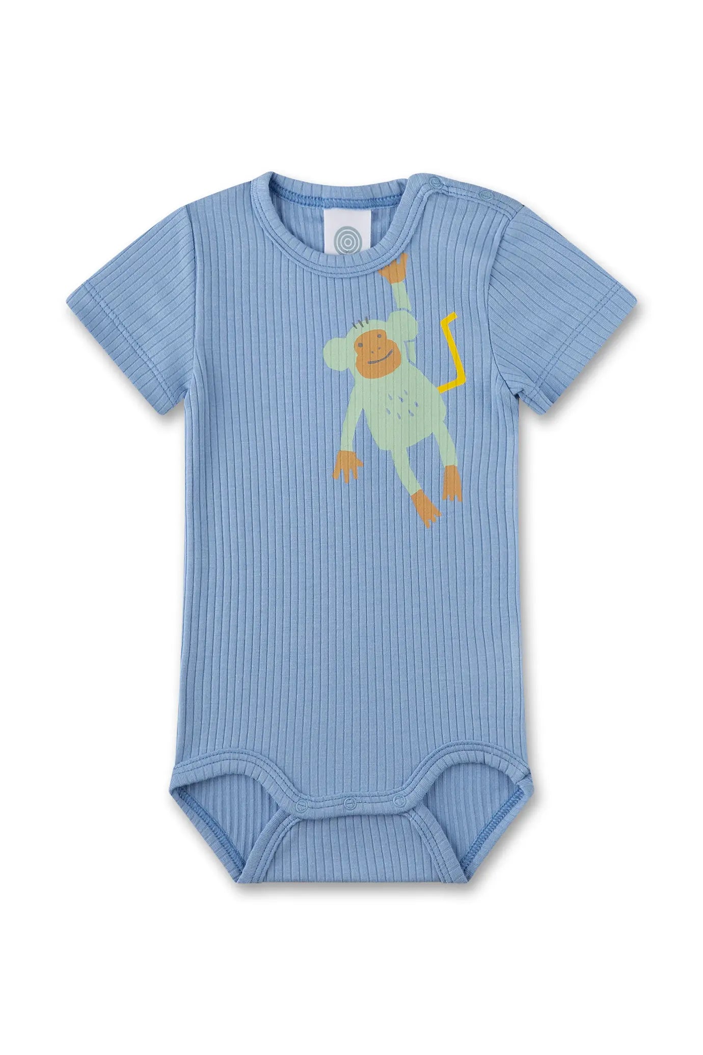 Sanetta Baby-Body kurzarm blau Affe Sanetta