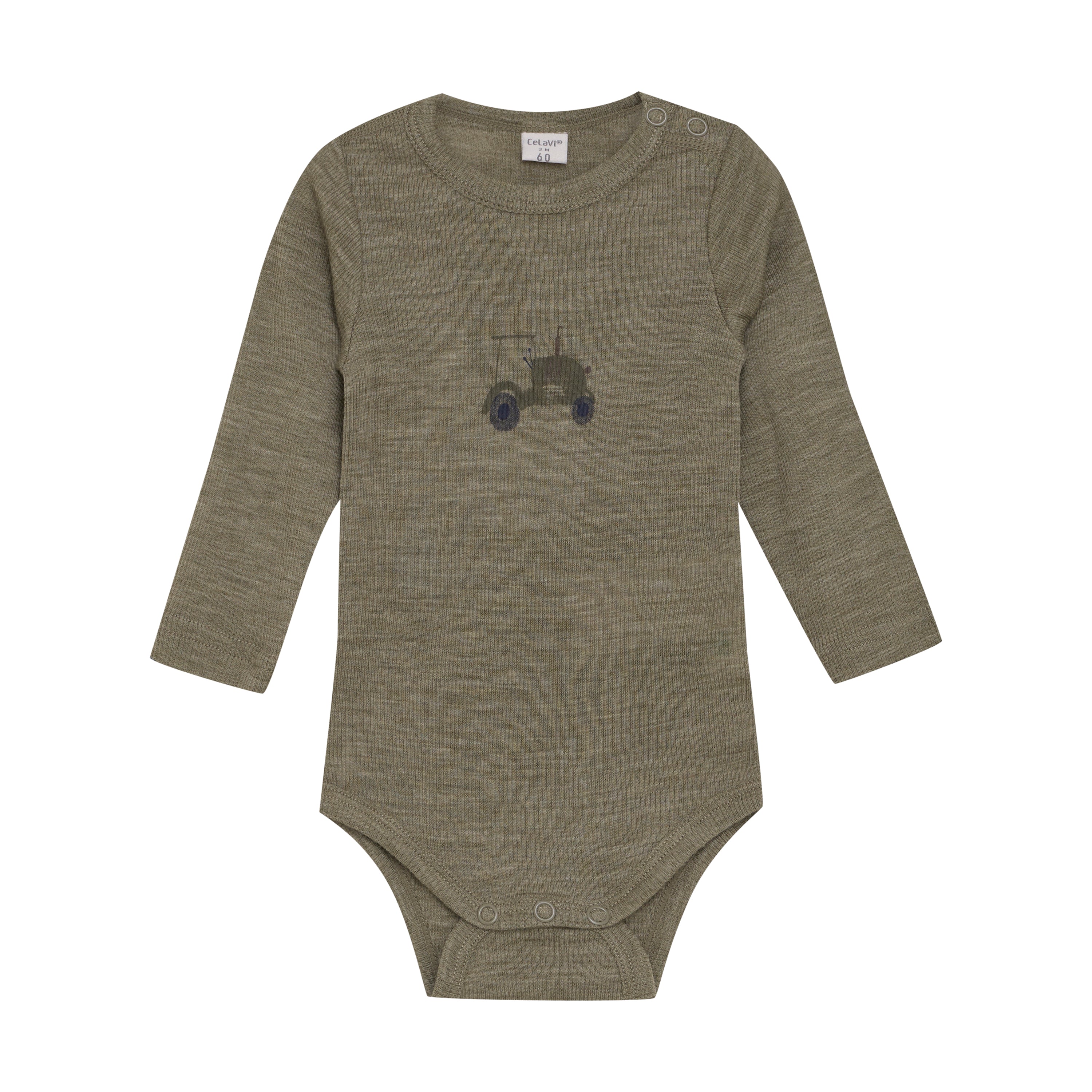 CeLaVi Ripp-Wollbody - Dusky Green CeLaVi