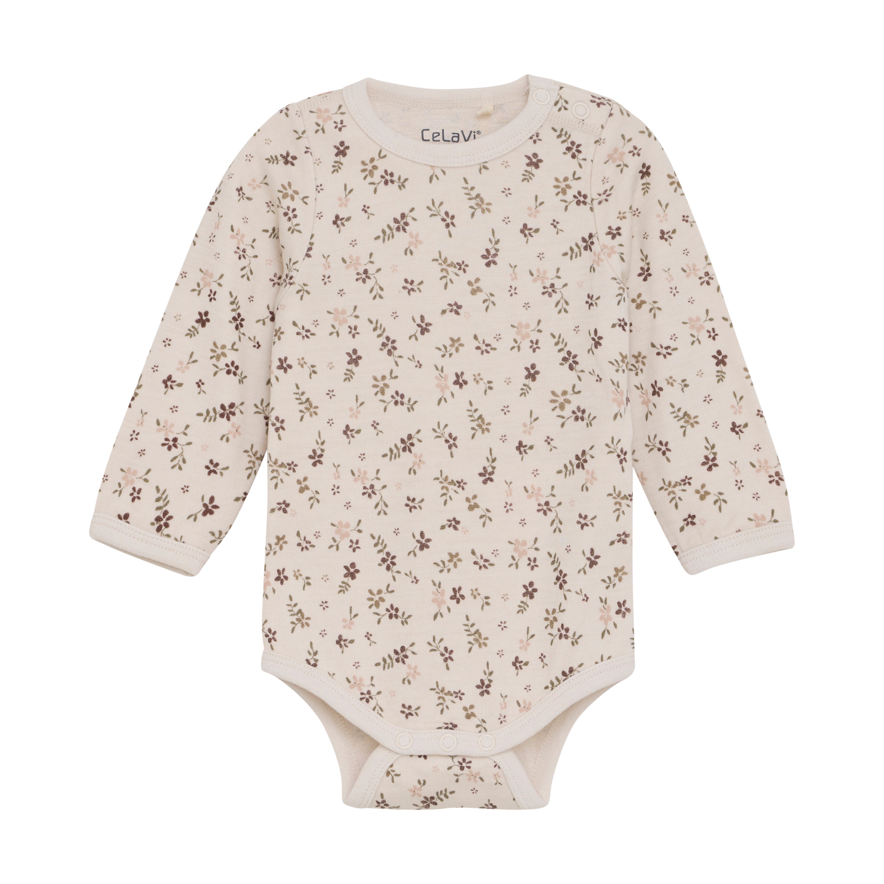 CeLaVi Langarm-Body Wolle/Bambusviskose - Marron CeLaVi