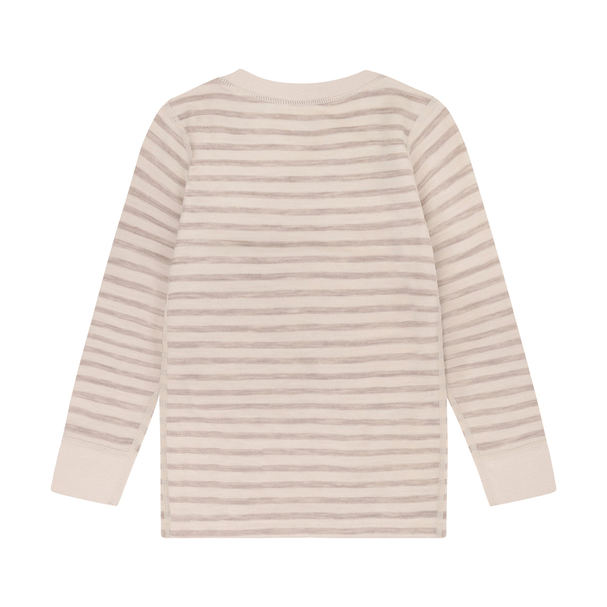 CeLaVi Wolle/Bambusviskose Langarmshirt- Mocca mit hellen Streifen CeLaVi