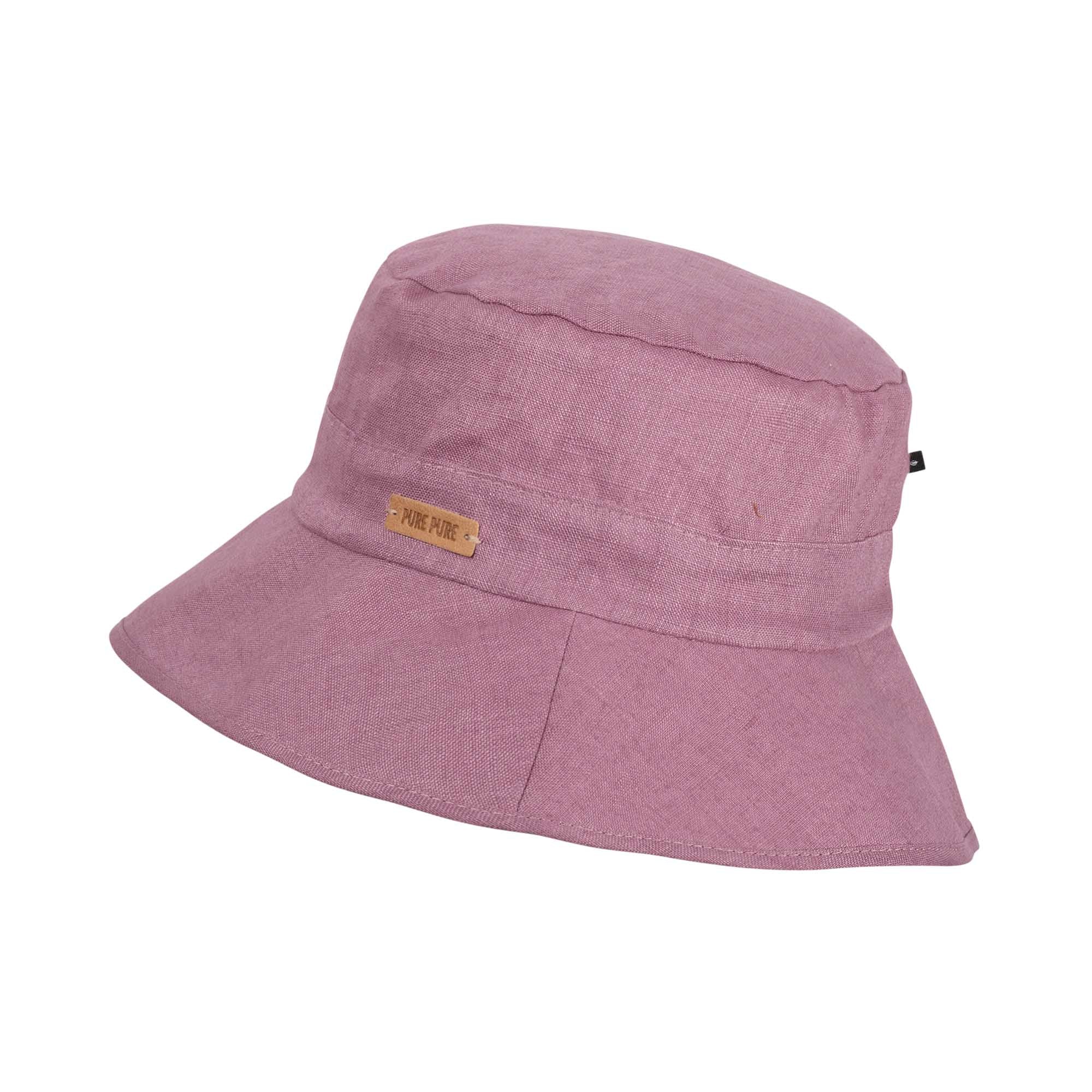 PurePure Schlapphut Leinen breite Krempe - mauve purepure