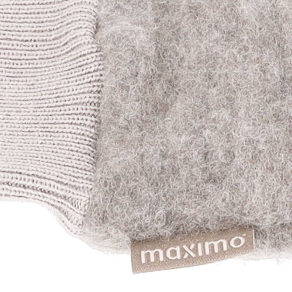 Maximo GOTS BABY-Fausthandschuhe Wollfleece, ohne Daumen, Strickbünchen düne maximo