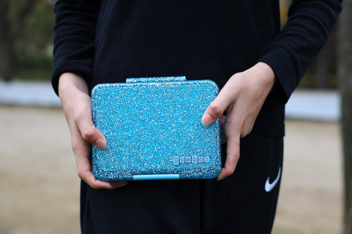 Yumbox Snack - Kleine Bento-Lunchbox: Glitter Twinkle Teal Blue Yumbox