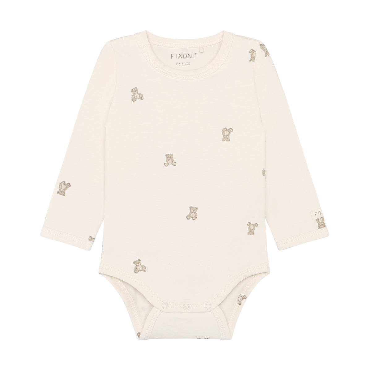 Fixoni Wolle-Seide Langarmbody - beige Tierli