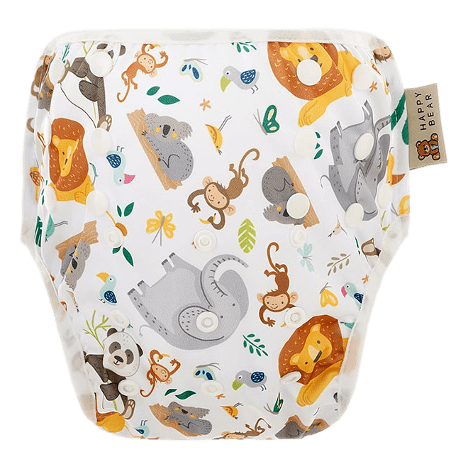 Happy Bear Badewindel | 0-3 Jahre | Einheitsgrösse | Druckknöpfe | Wild Animals HappyBear Diapers
