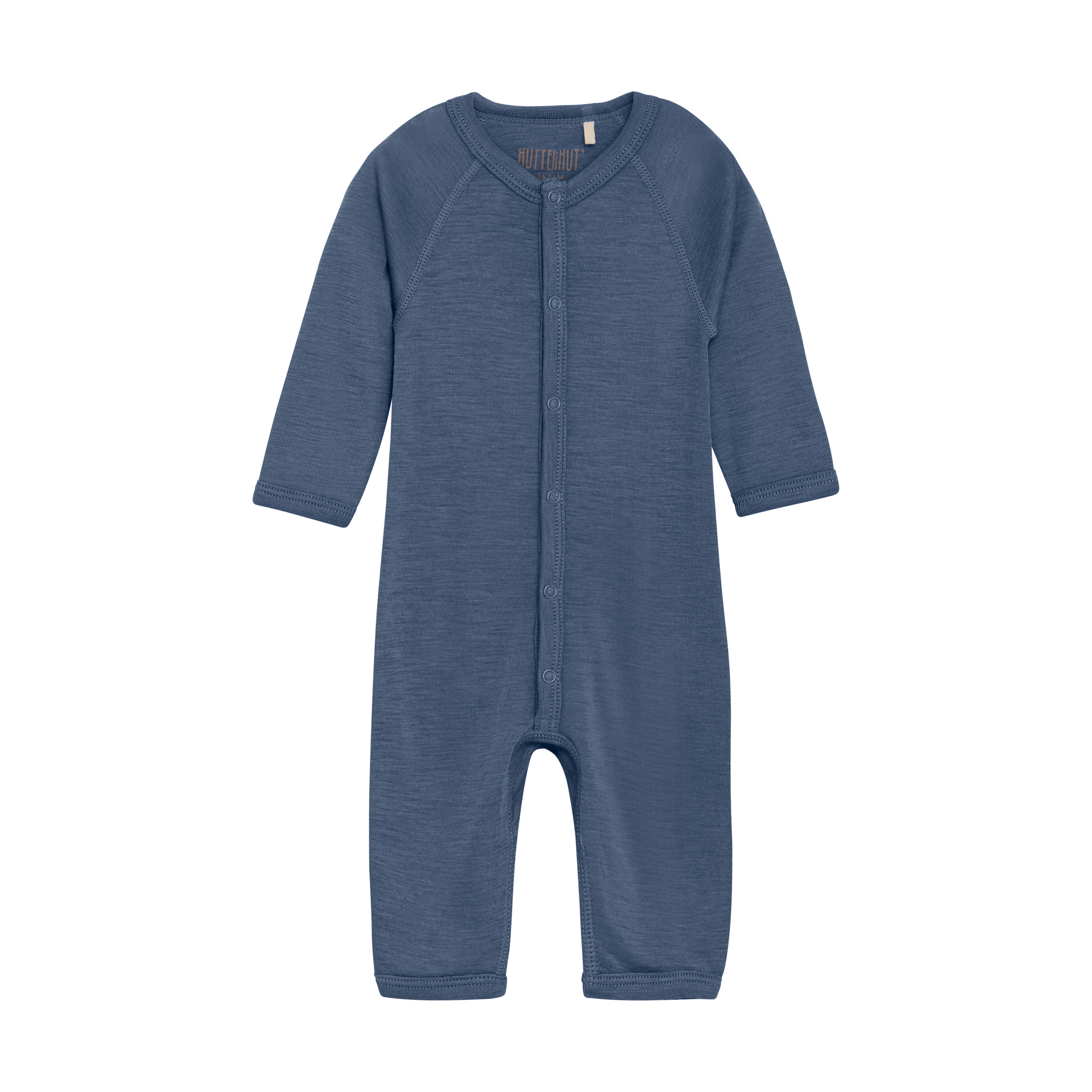 Huttelihut Wolle-Seide Strampfler / Pyjama - Folkstone Gray / blau Huttelihut