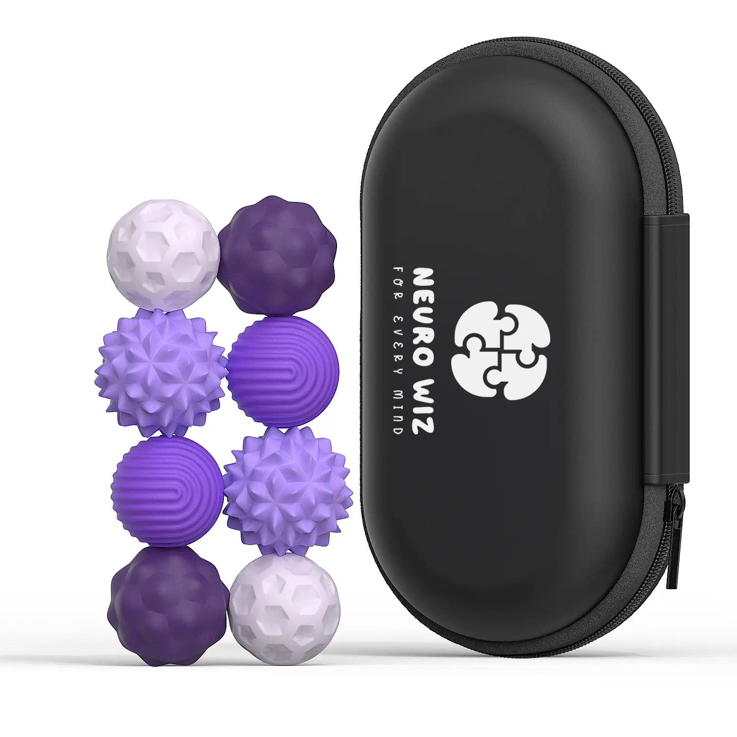 Magnetische sensorische Fidget-Bälle – 8er-Pack: Violett Ana Wiz