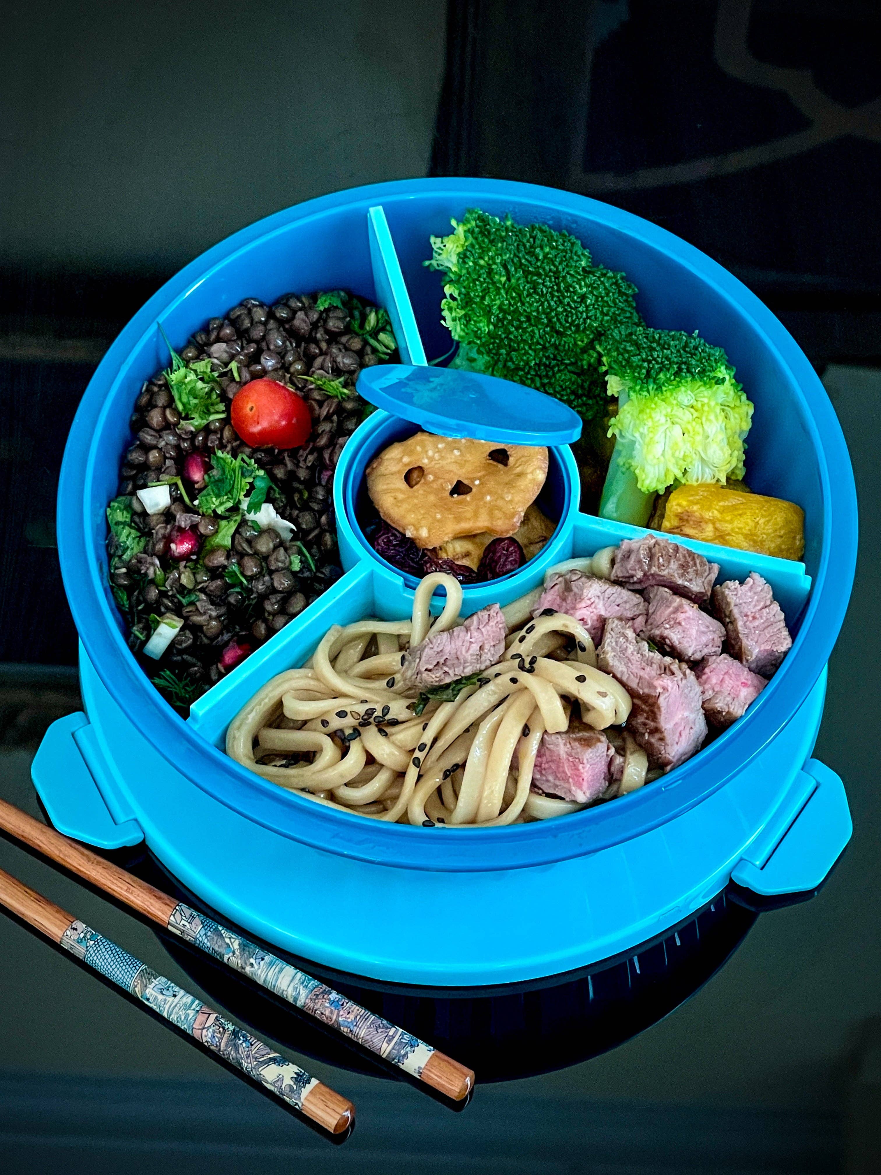 Yumbox Poke Bowl mit 3-teiliger Trennwand - Lagunenblau Yumbox
