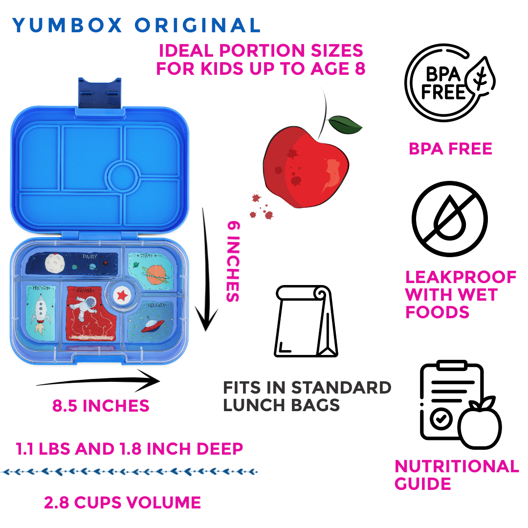 Auslaufsichere Bento-Box für Kinder Yumbox Original - Surf Blue (Rakete) Yumbox