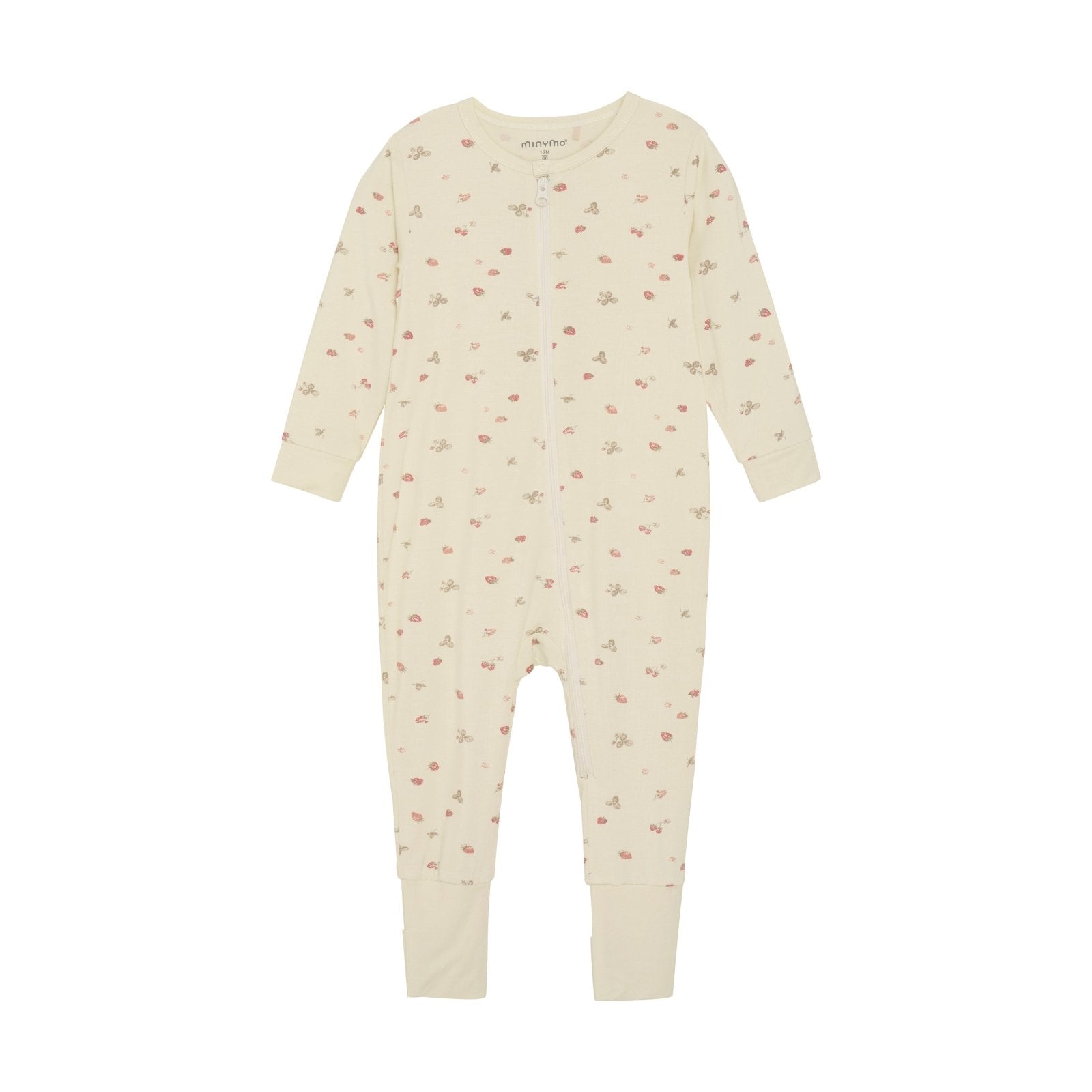 Bambus Jumpsuit / Pyjama Minymo - Strawberry Ice - Familienbande - Minymo