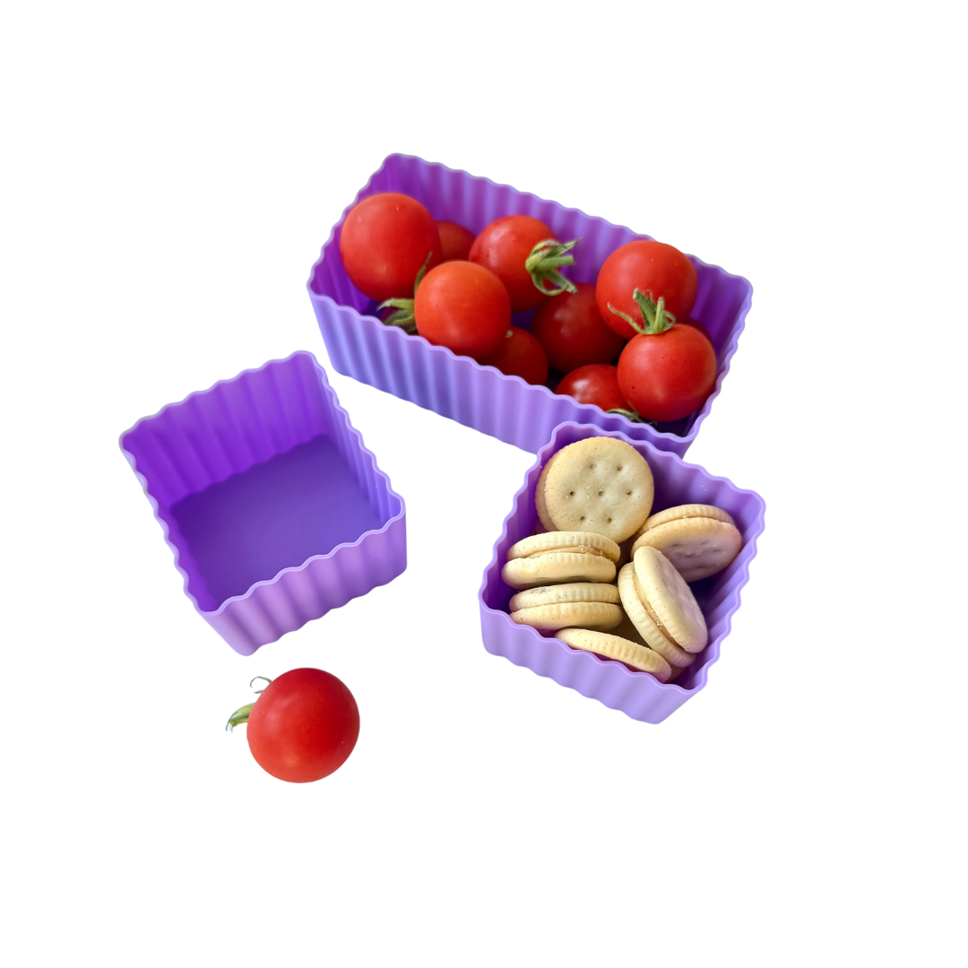 Mini-Silikon-Bento-Becher · 3er-Set · Lila: Standard-Titel Yumbox