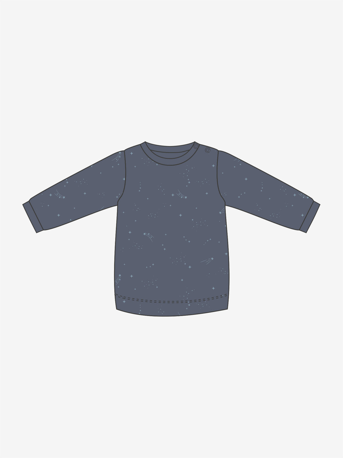 Fixoni Woll-Seide Shirt langarm - blau Sternen