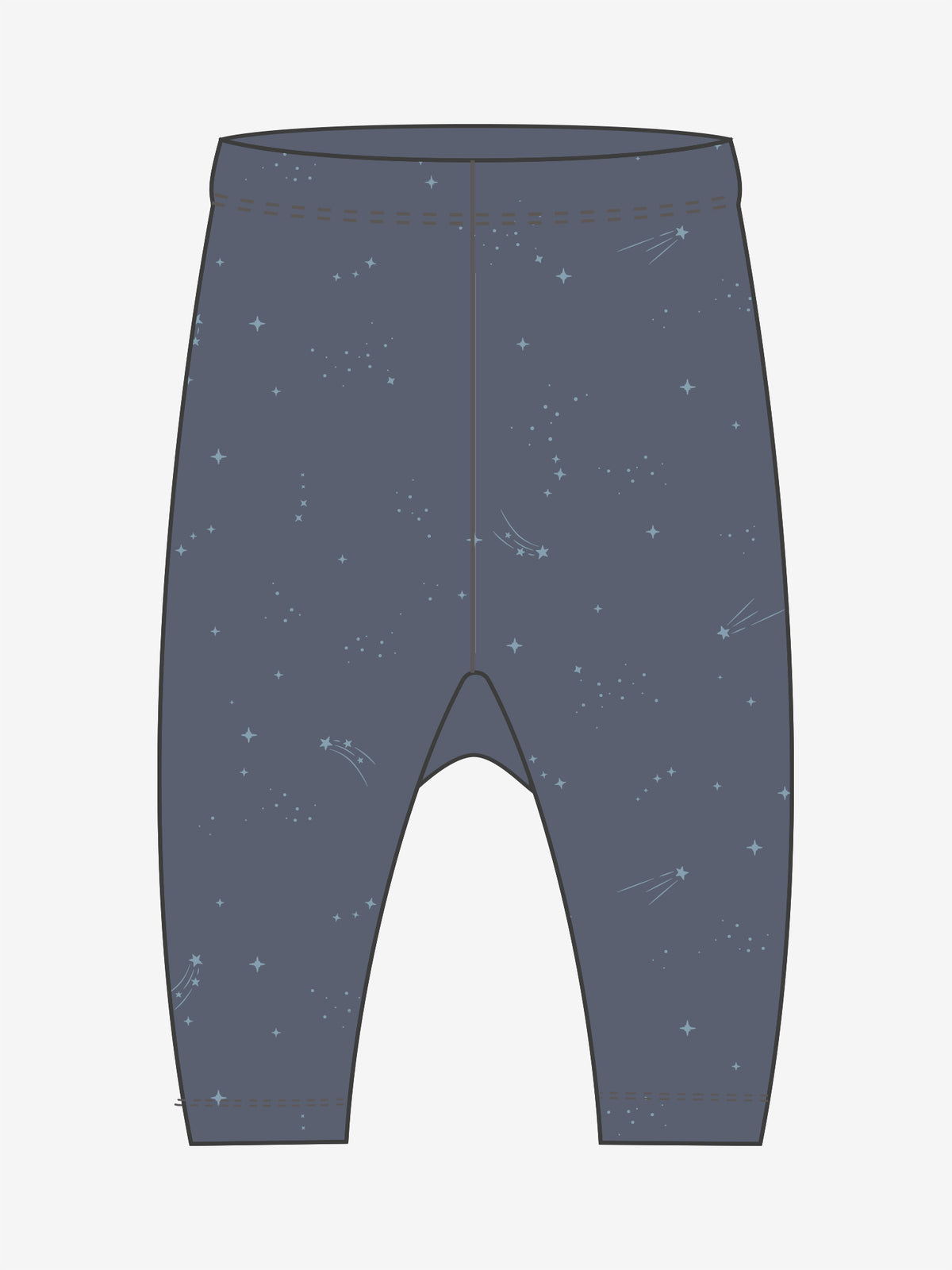 Fixoni Woll-Seide Leggings-  blau Sternen