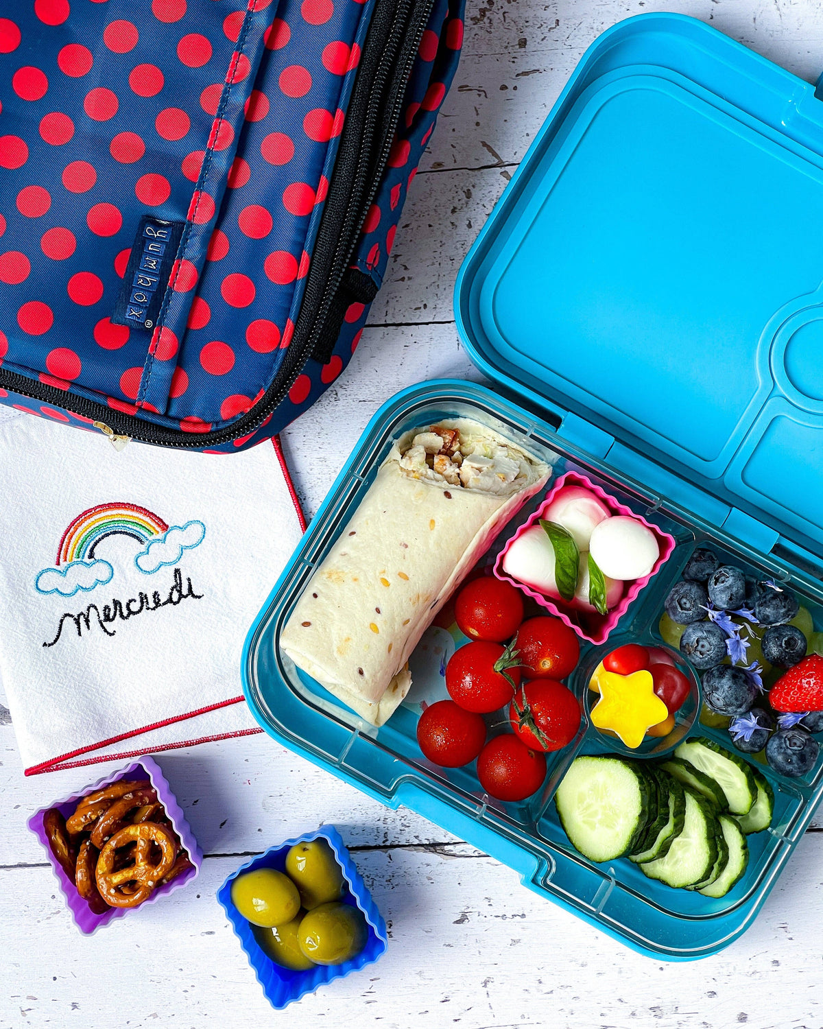 Mini-Silikon-Bento-Becher · 3er-Set · Blau: Standard-Titel Yumbox