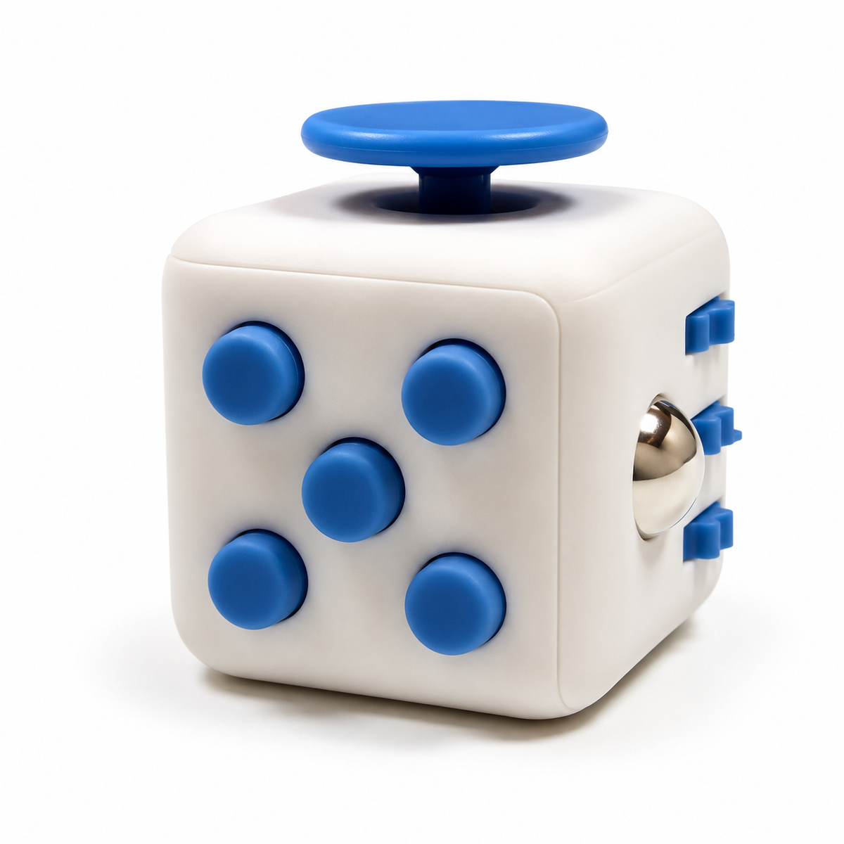 Fidget Cube – multisensorisches, taktiles Spielzeug: Weiß & Blau Ana Wiz
