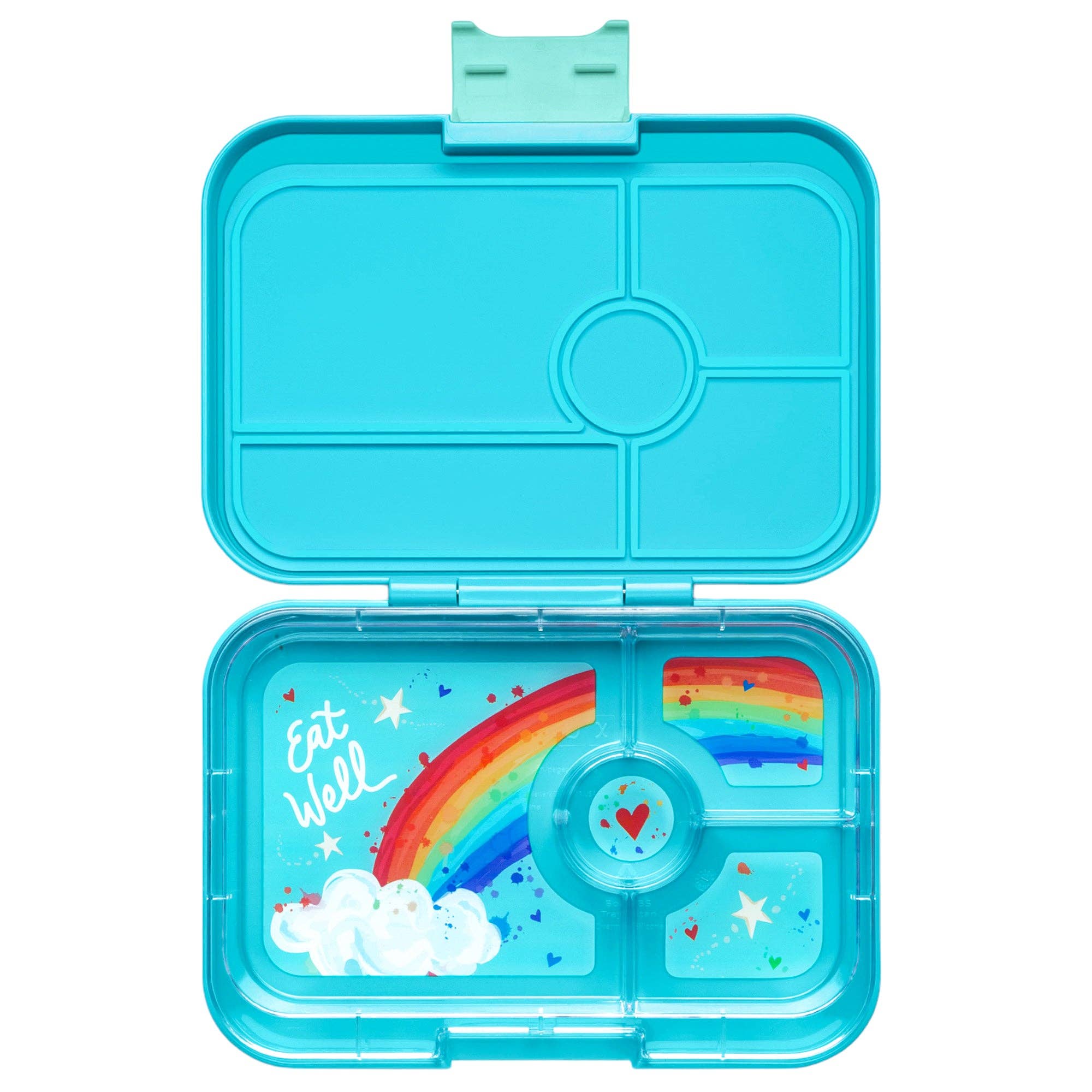Wasserdichte Yumbox Tapas Antibes Blue — 4 Fächer — Regenbogen Yumbox