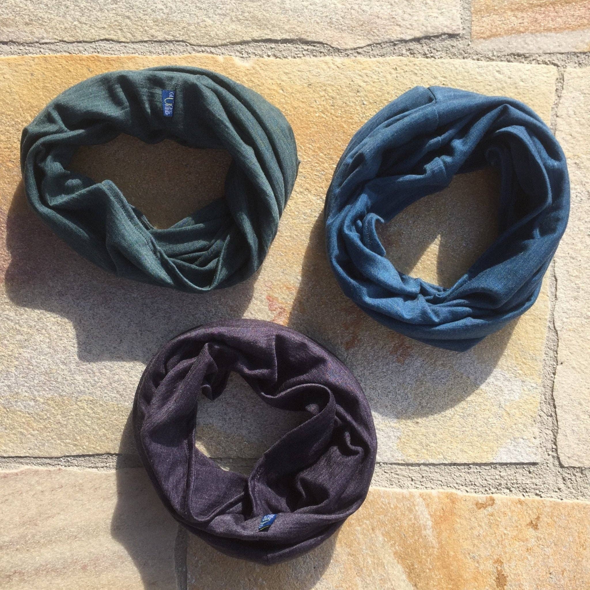 Schlauch-Loop schiefer grün, Merinowolle & Tencel (bio/GOTS): L Glückskind