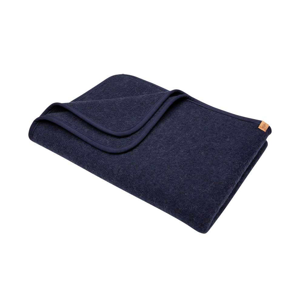 PurePure Wollfleece Decke 100x75 cm - marine
