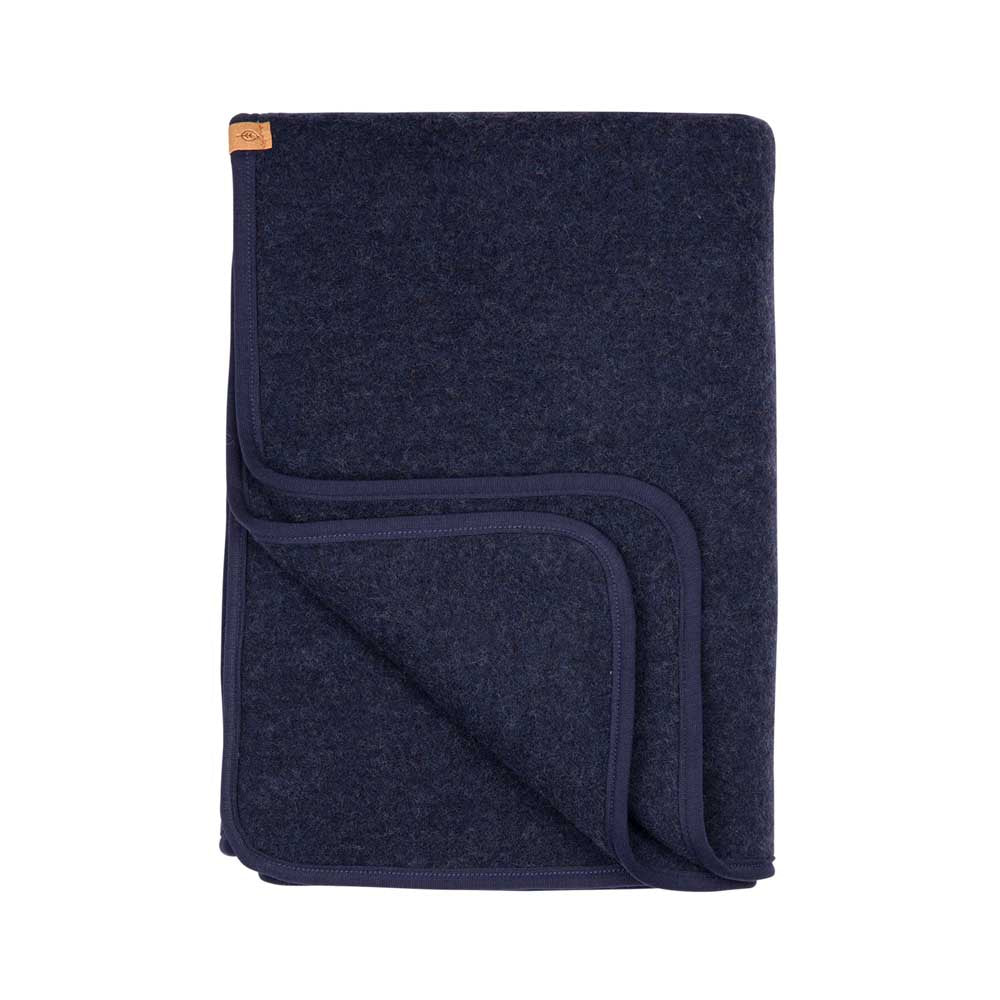 PurePure Wollfleece Decke 100x75 cm - marine