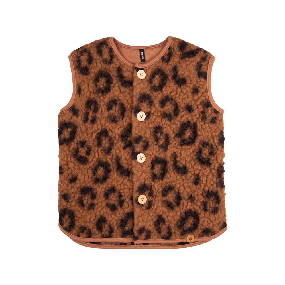 Pure Pure Plüsch Gilet / Weste LEO - mocha-braun purepure