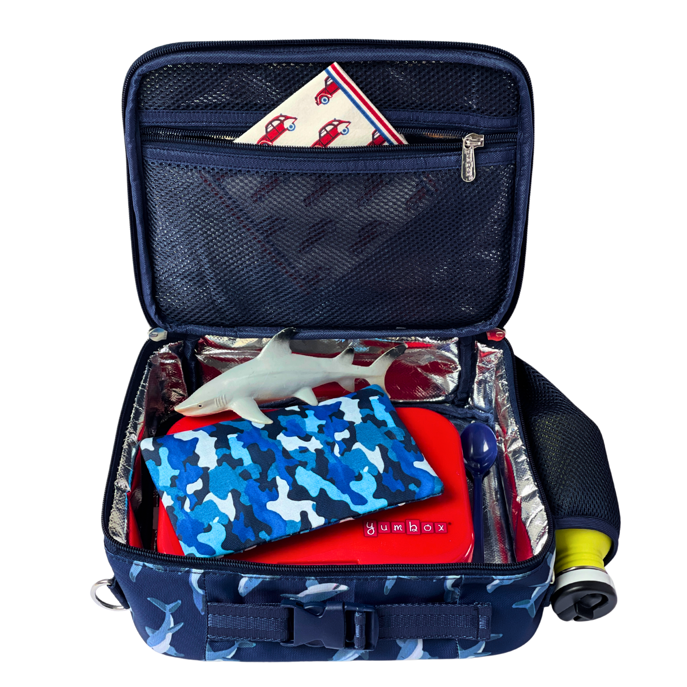 Yumbox Classic Lunch Bag – Isolierte & wasserabweisende Brotdose-Tasche mit 3 Trageoptionen - Hai Yumbox