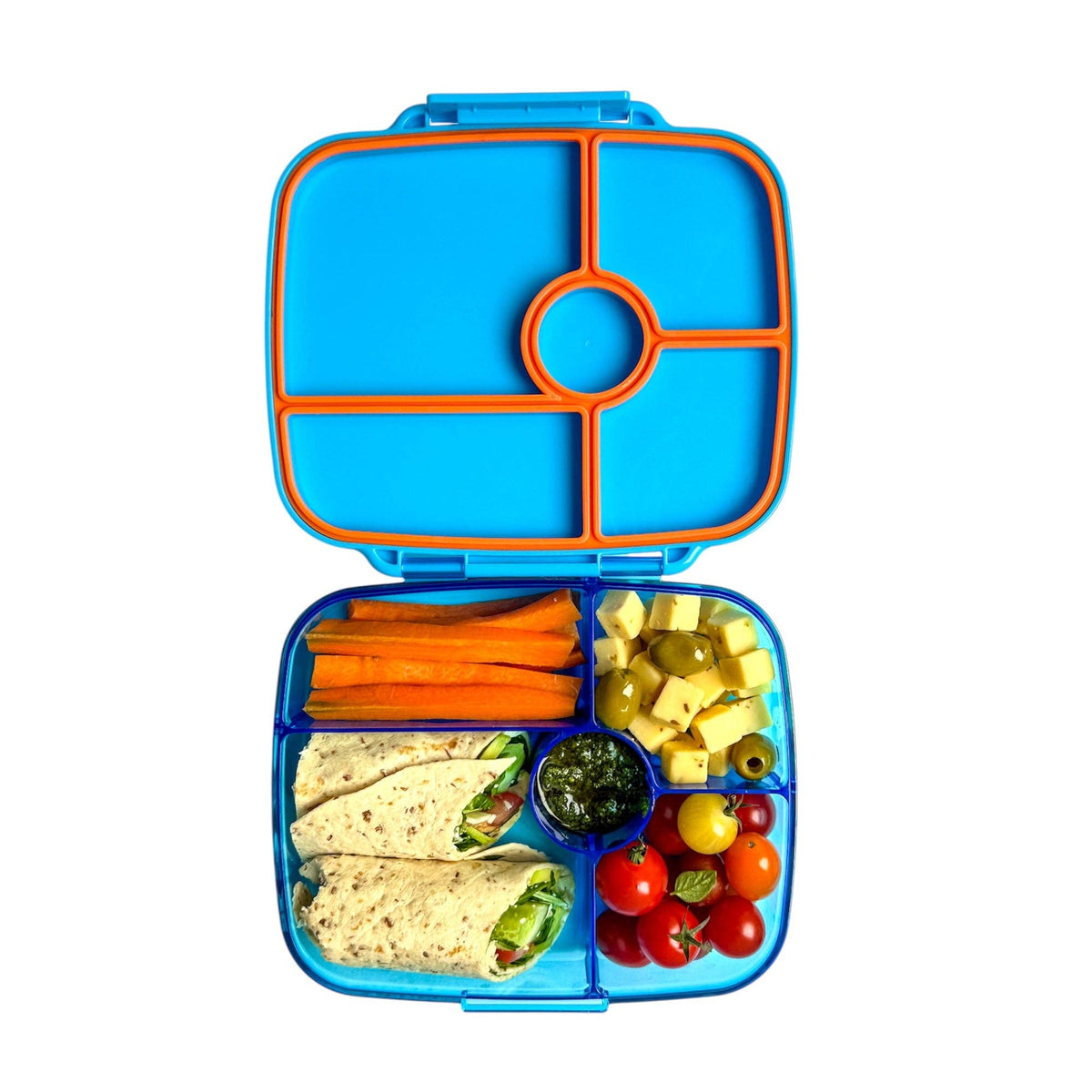 Yumbox Go - Auslaufsichere Bento-Box 5 Fächer Tiefe Lunchbox: Miami Blue Yumbox