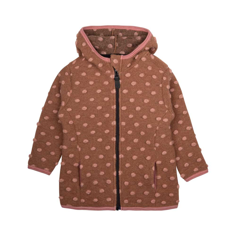 Pure Pure Wollwalk-Jacke - Haselnuss-Rose Dots purepure