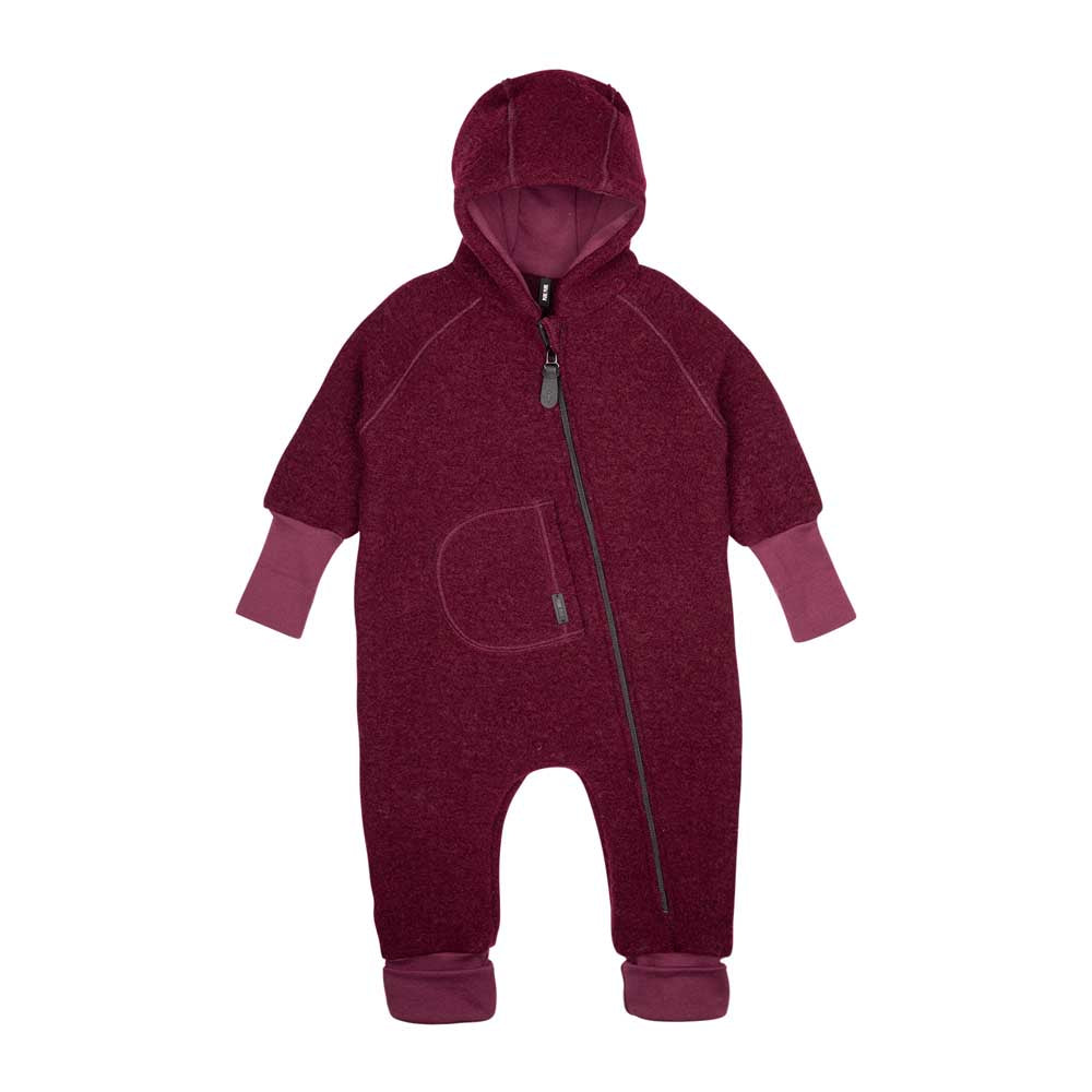 Pure Pure Wollwalk-Overall mit langem Reissverschluss - Burgundy purepure